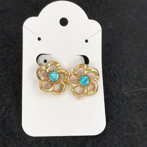 Flower Screw Back Earrings
